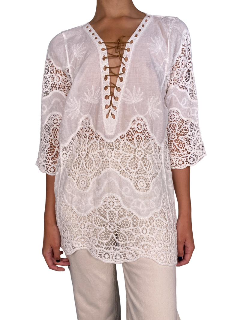 Blusa Bordada Blanca