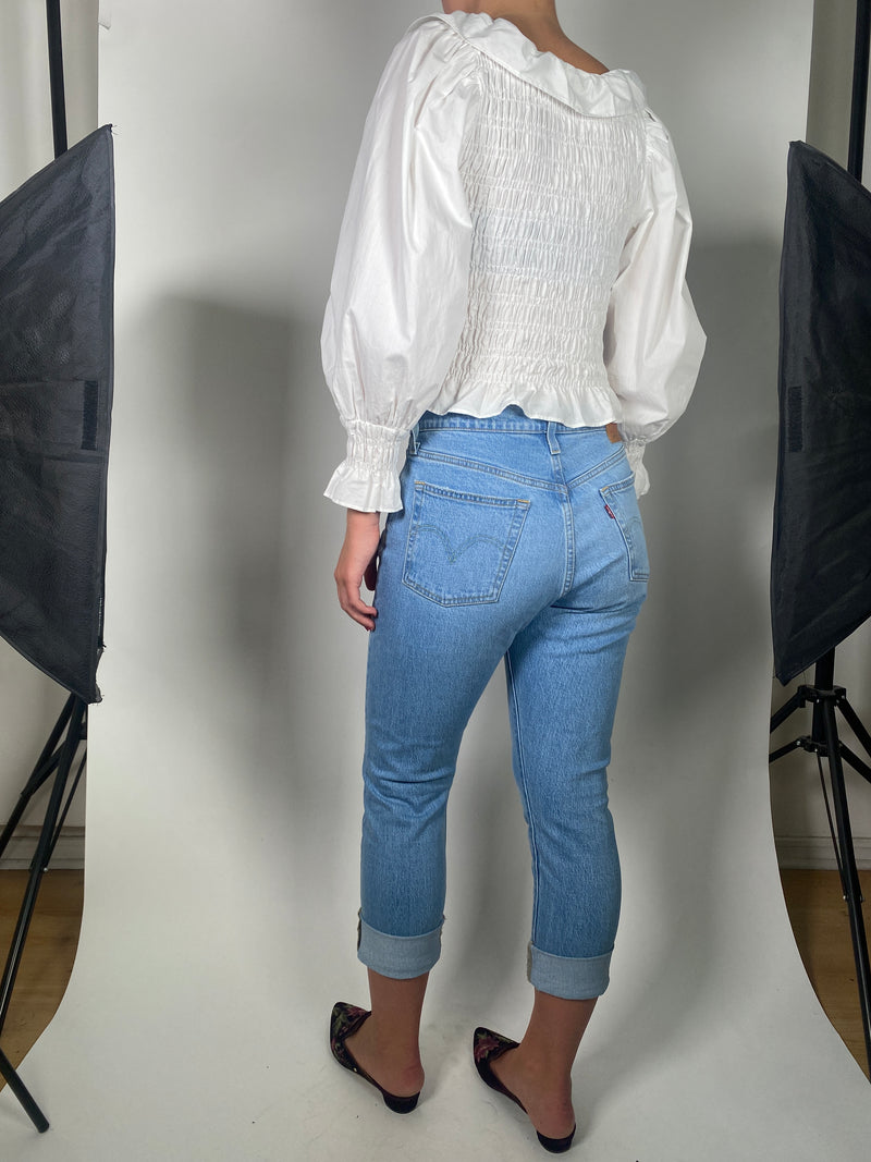 Blusa Fruncida Blanca