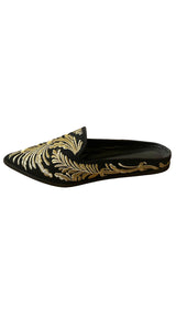 Mules Negras Bordadas