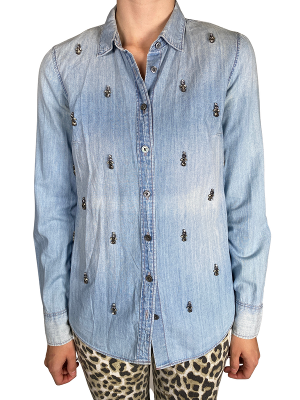 Blusa Denim Brillantes