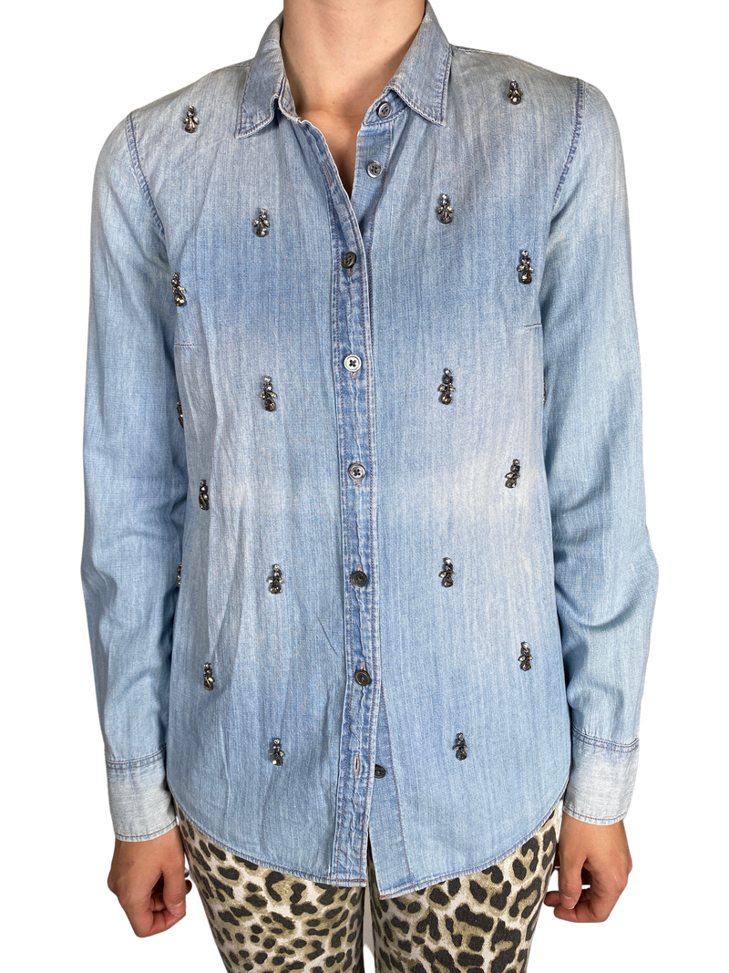 Blusa Denim Brillantes
