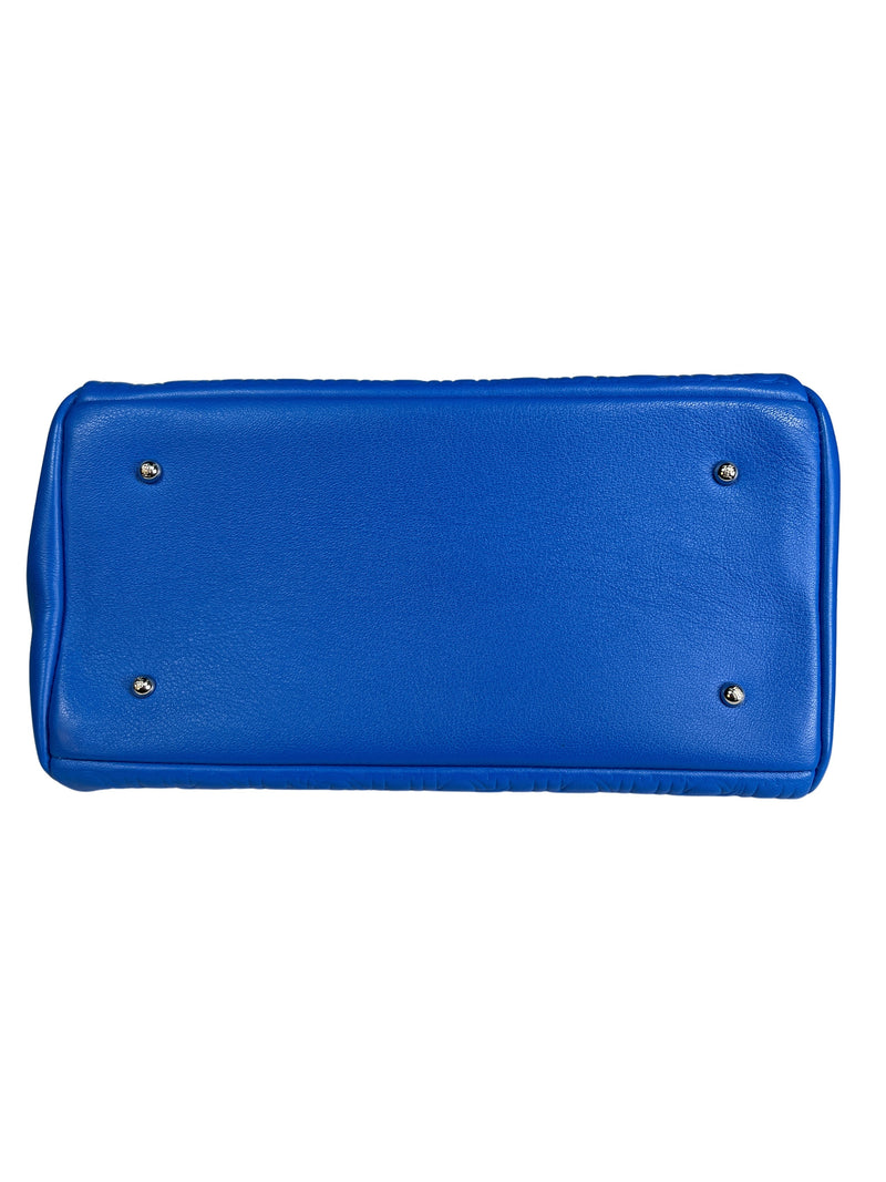 Cartera Cuero Azul