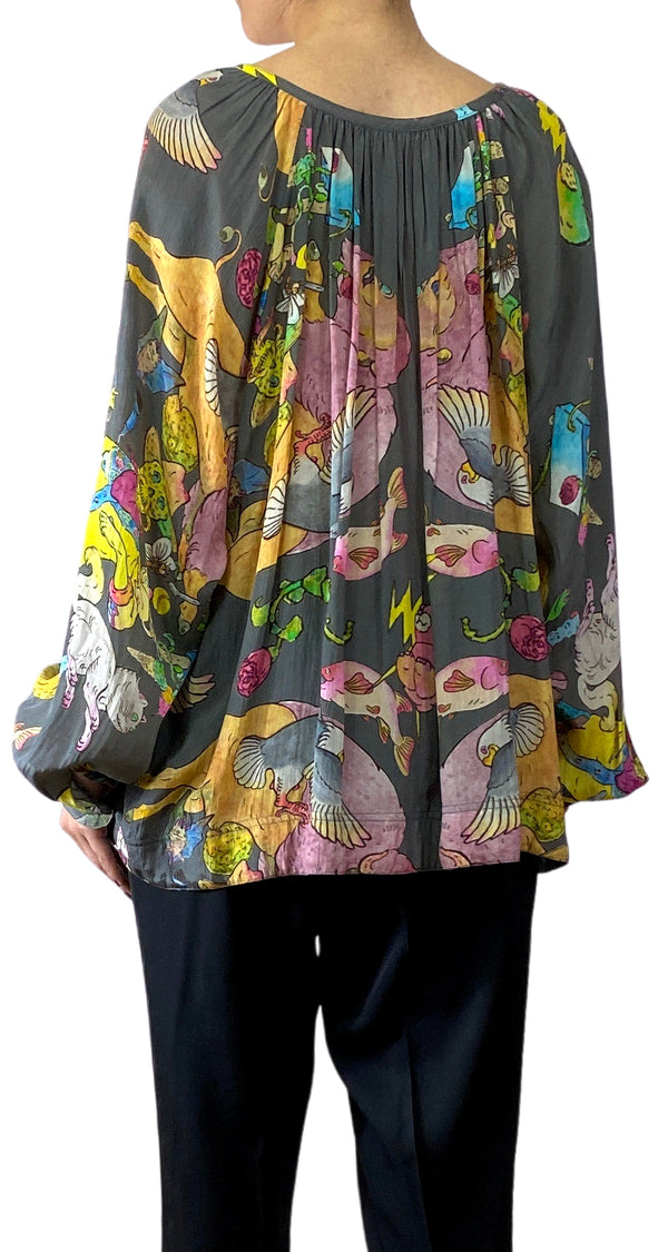 Blusa Gris Estampado