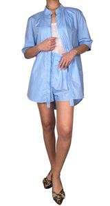 Set Shorts Y Blusa Celeste