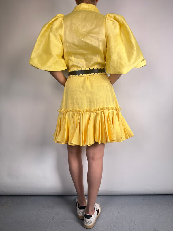 Vestido Sophie Bishop Sleeve Lino