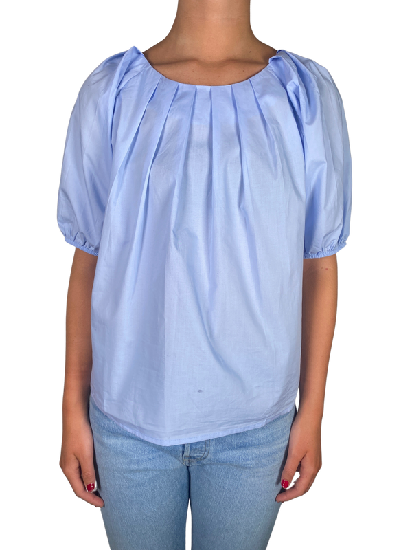 Blusa Cuello Redondo Celeste