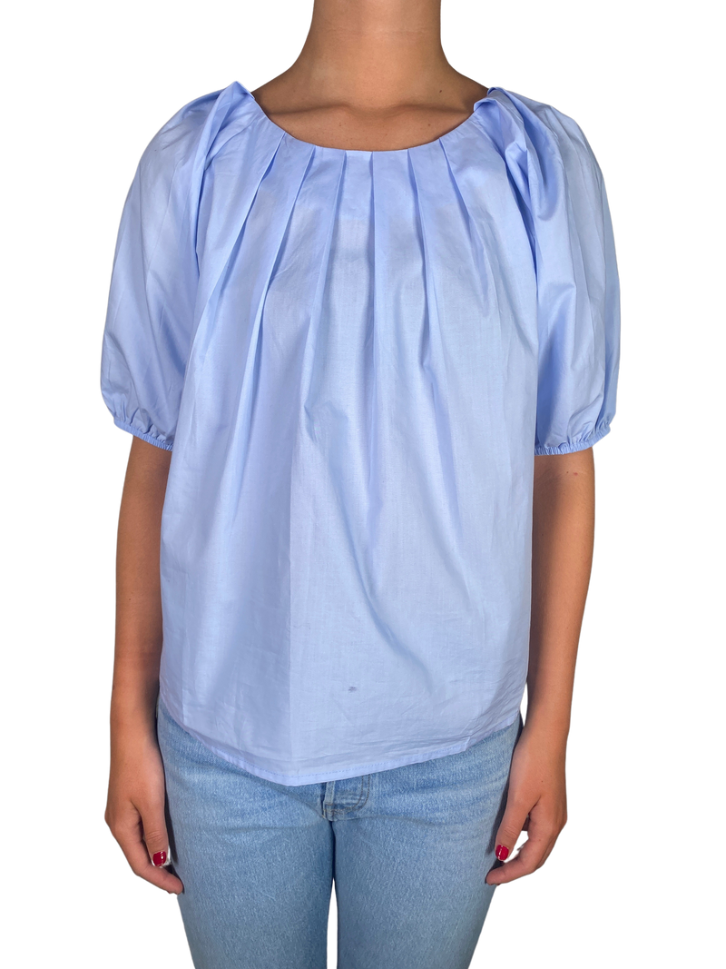 Blusa Cuello Redondo Celeste