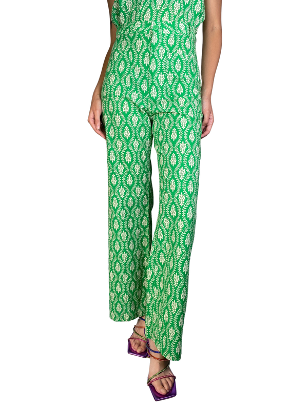 Set Pantalón Y Blusa Verde Estampado