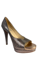 Taco Alto Glitter Cuero