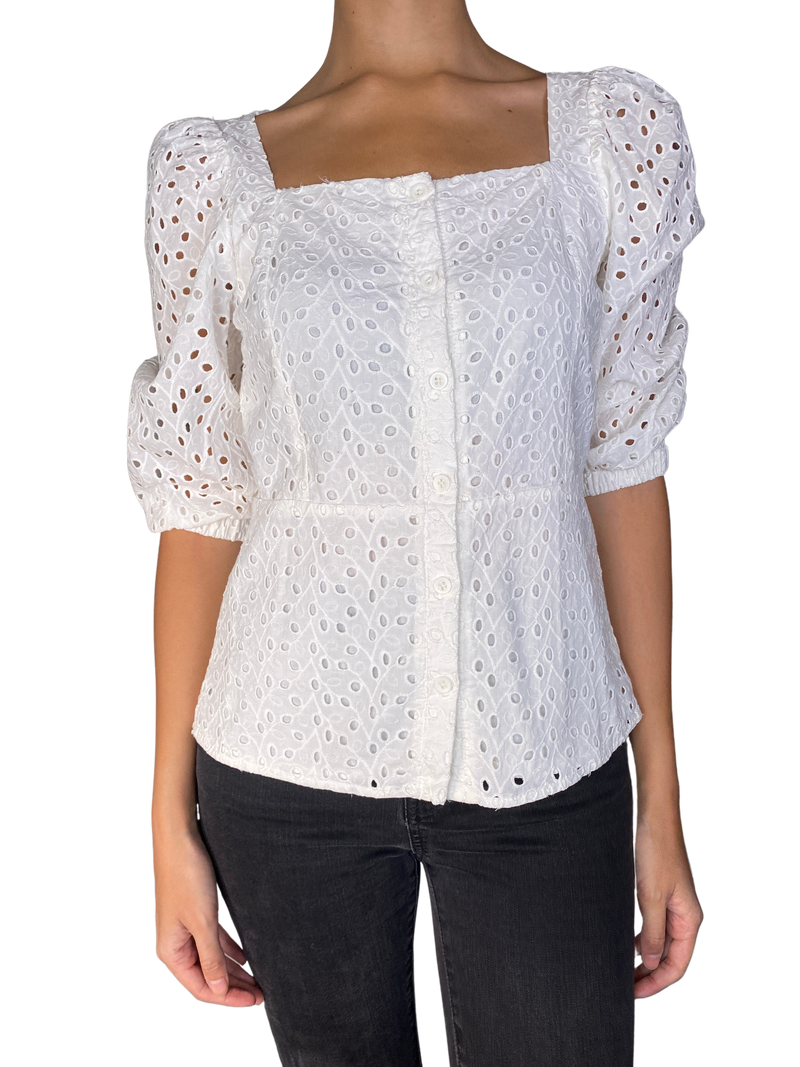 Blusa Blanca Broderie