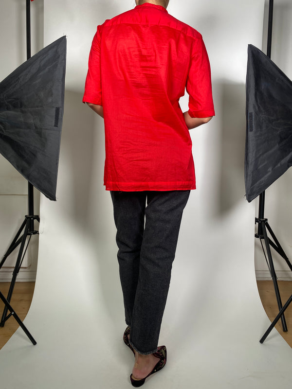 Blusa Roja Plisada