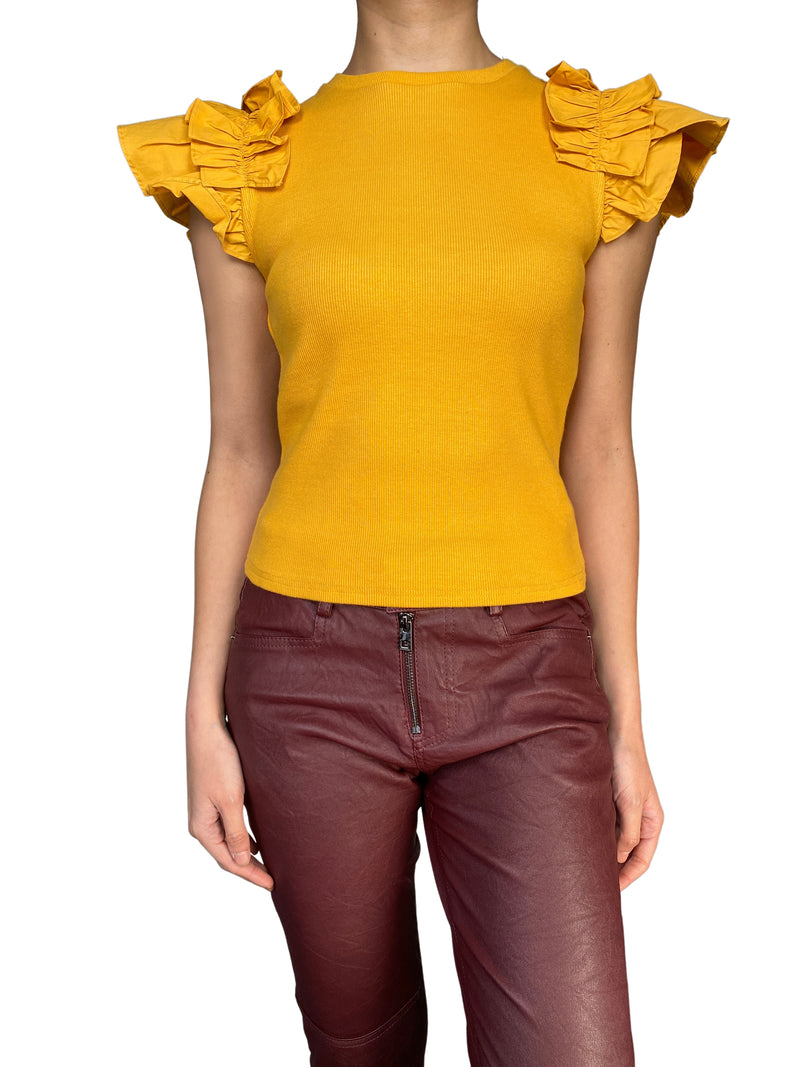 Polera Rib Con Vuelos