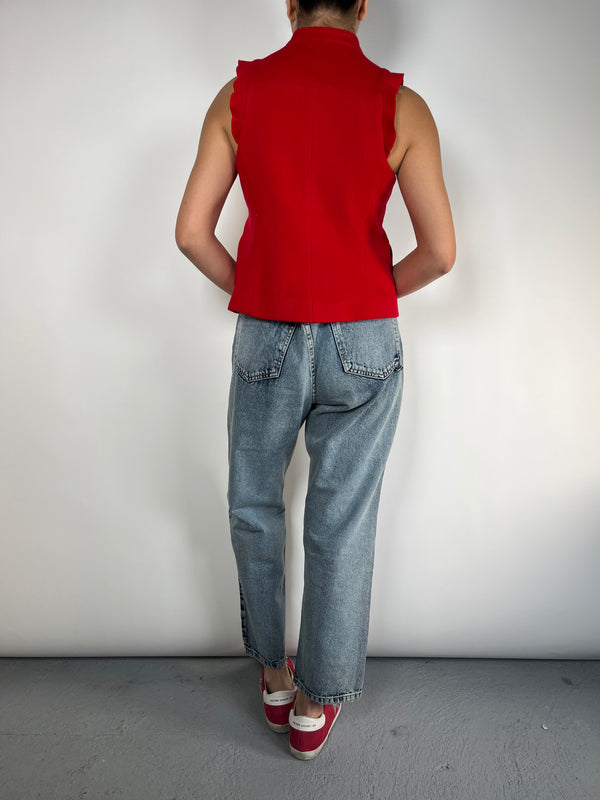 Chaqueta Sin Mangas Lana Y Angora