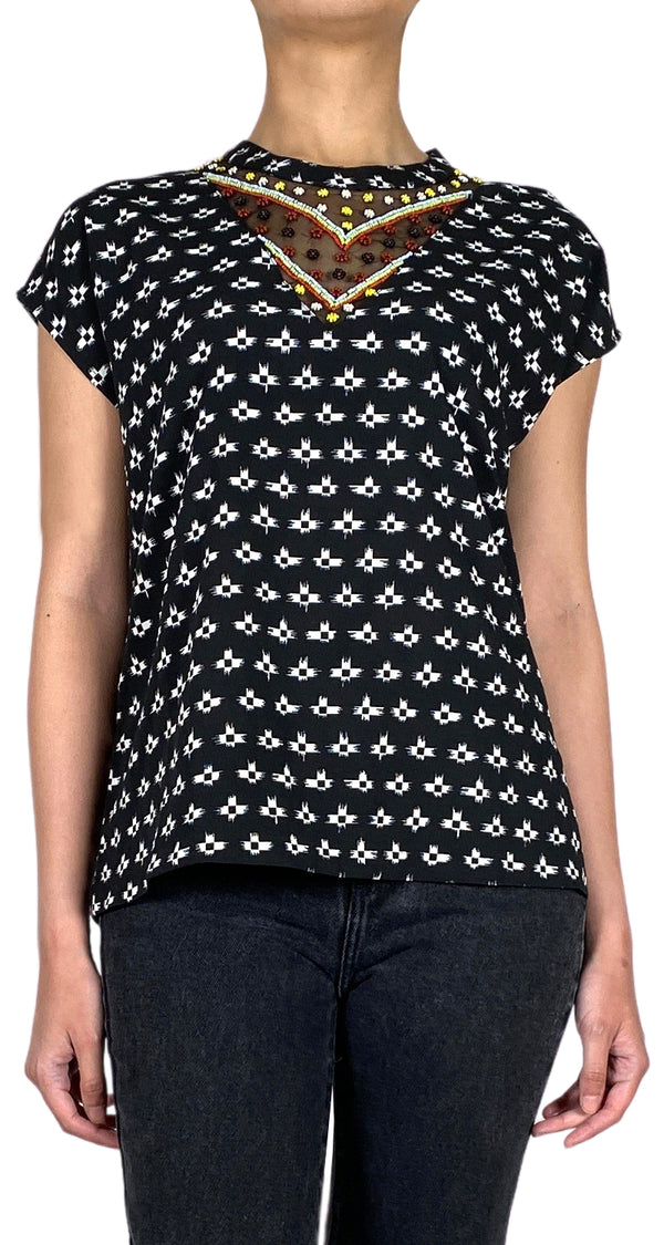 Blusa Negra Mostacillas