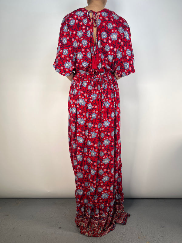 Vestido Rojo Flores
