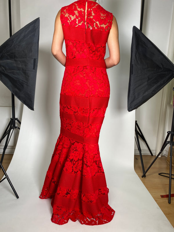 Vestido Guipur Rojo