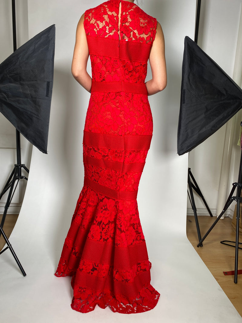 Vestido Guipur Rojo