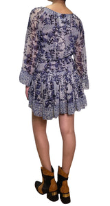 Vestido Azul Flores