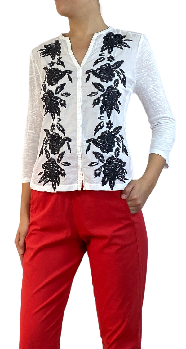 Blusa Blanca Bordados