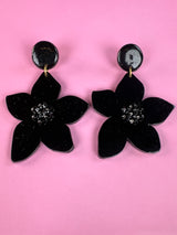 Aros Flor Negra Colgante