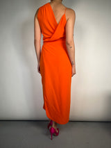 Vestido Maxi Naranjo Asimetrico