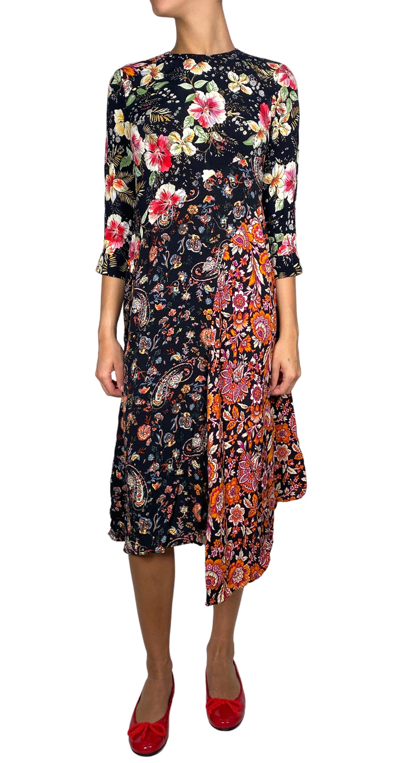 Vestido Midi Estampado Flores