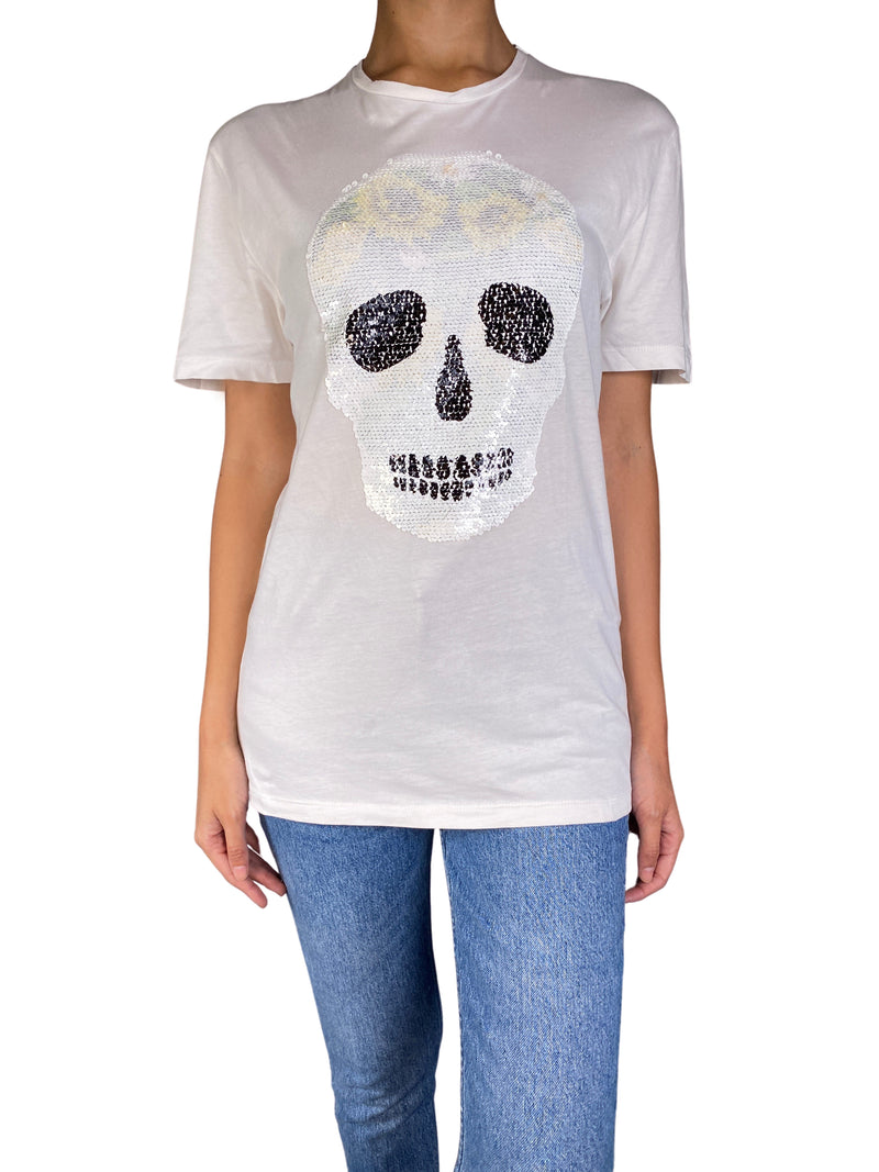 Polera  Skull Lentejuelas Unisex