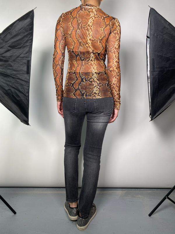 Blusa Traslucida Animal Print