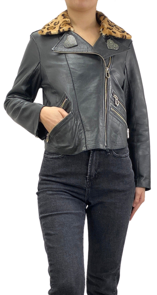 Chaqueta Cuero Animal Print