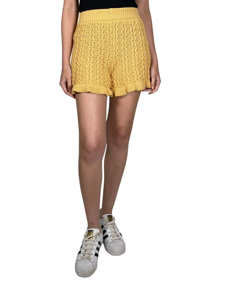 Shorts Tejido Mostaza