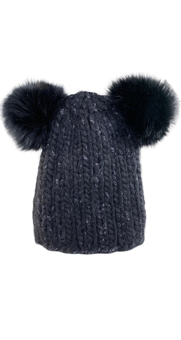 Gorro Tejido con Pompones