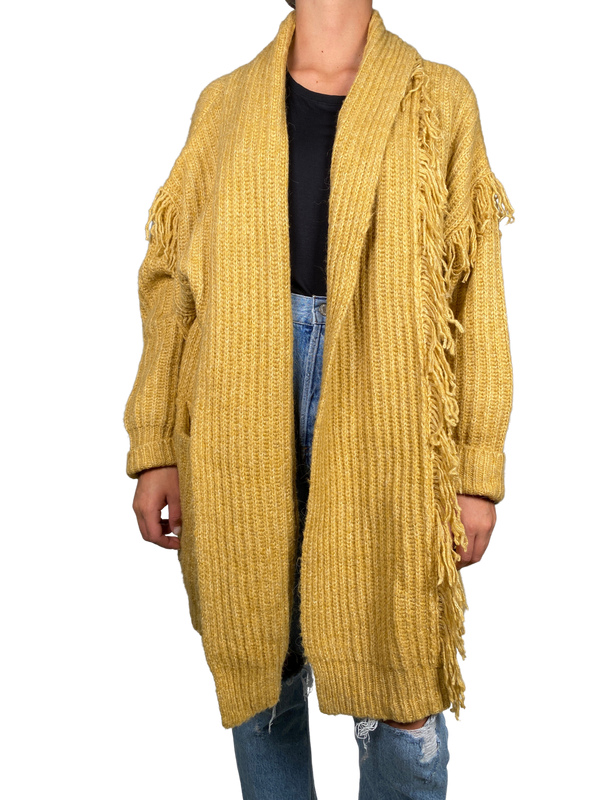 Cárdigan Amarillo Flecos