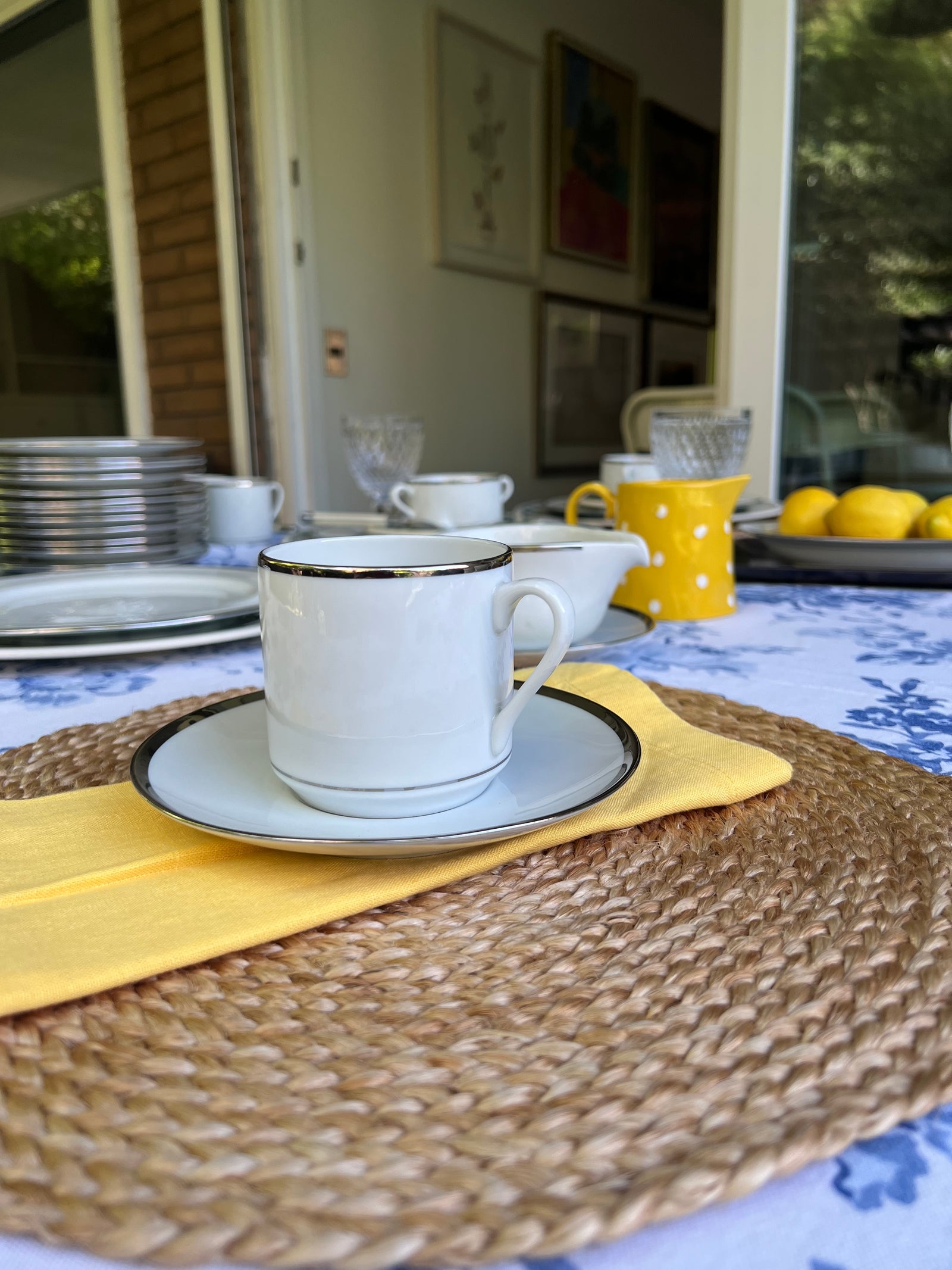 Juego De Vajilla Blanco Con Borde Platedo FLORENCIA FINE