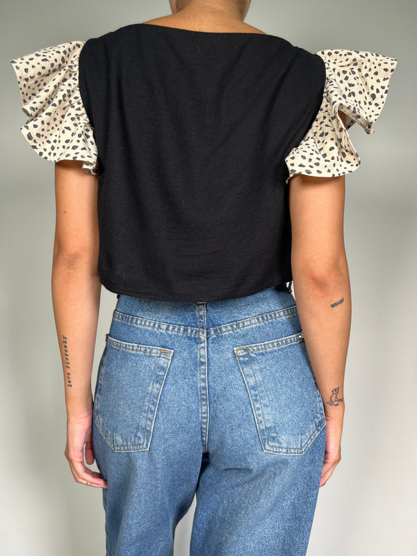 Polera Mangas Leopard
