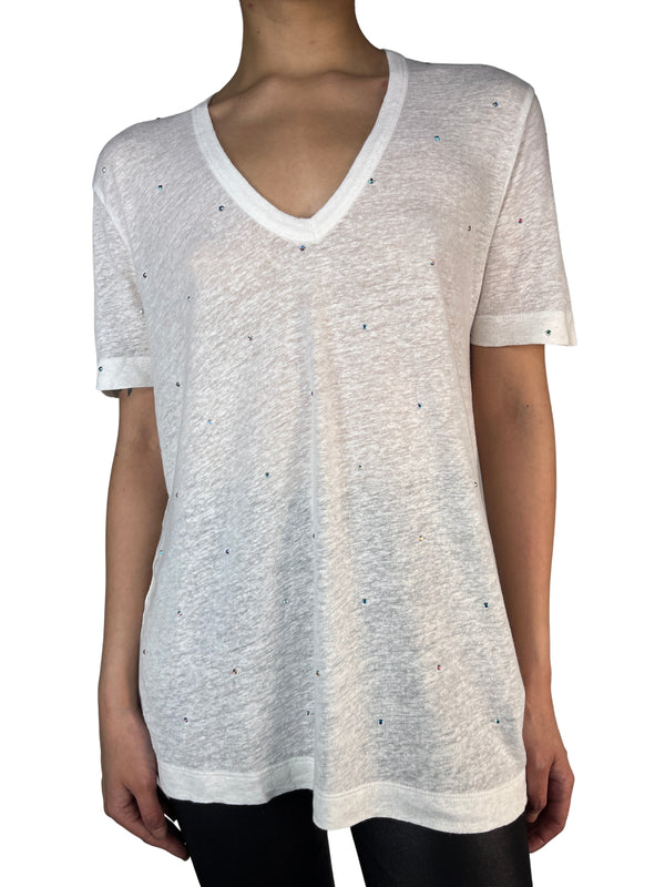 Polera Wassa Ao Dots Strass Lino