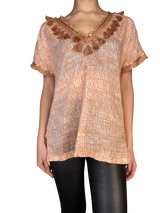 Blusa Pompones Palo Rosa