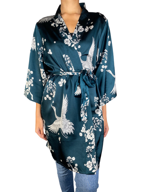 Kimono Verde Estampado