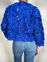 Tapado Flores Azul Rey