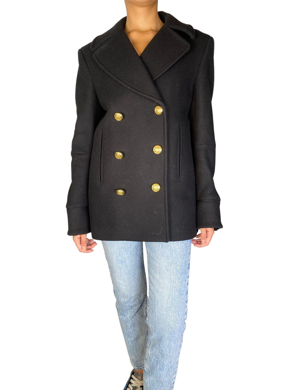 Abrigo Negro Balmain by H&M