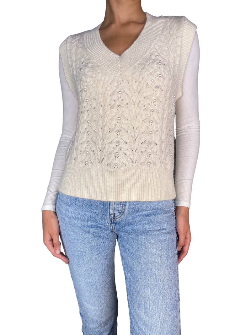 Sweater Blanco Sin Mangas