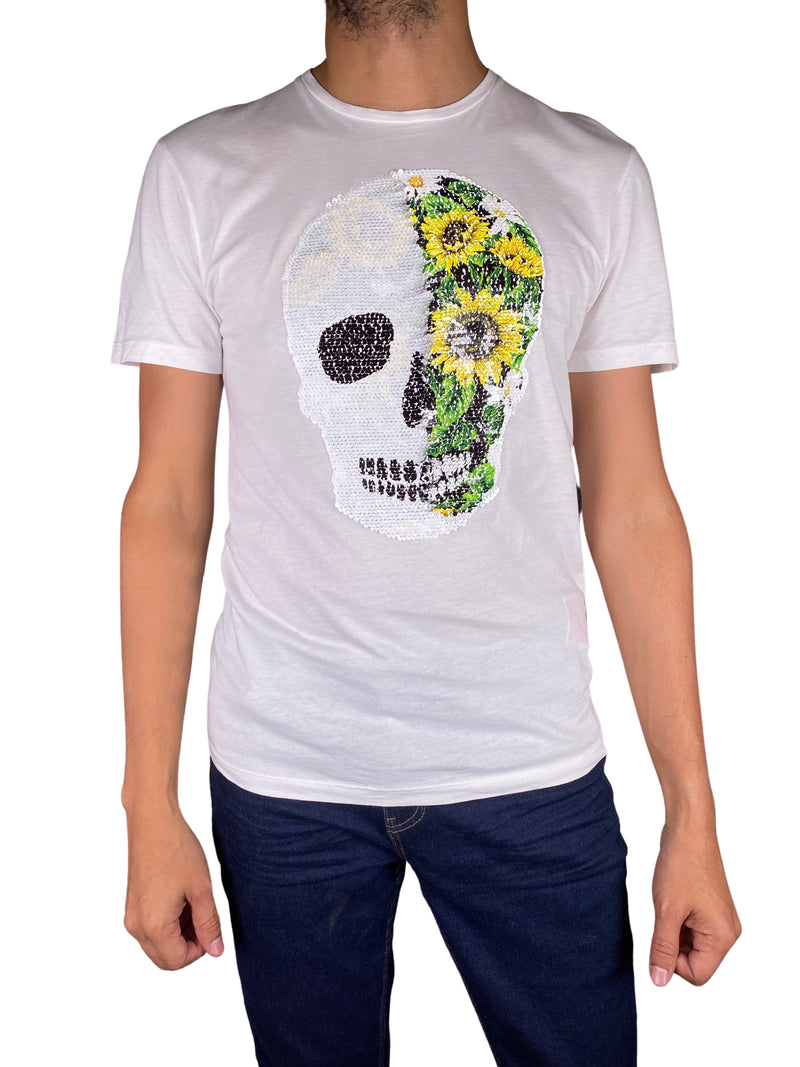 Polera  Skull Lentejuelas Unisex