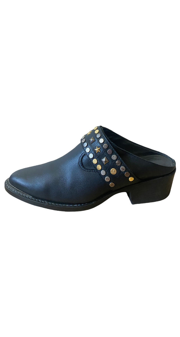 Mules Negras Tachas