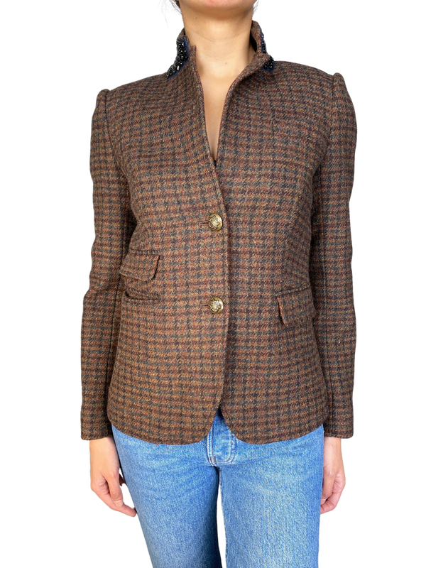 Blazer Lana cuello mostacillas