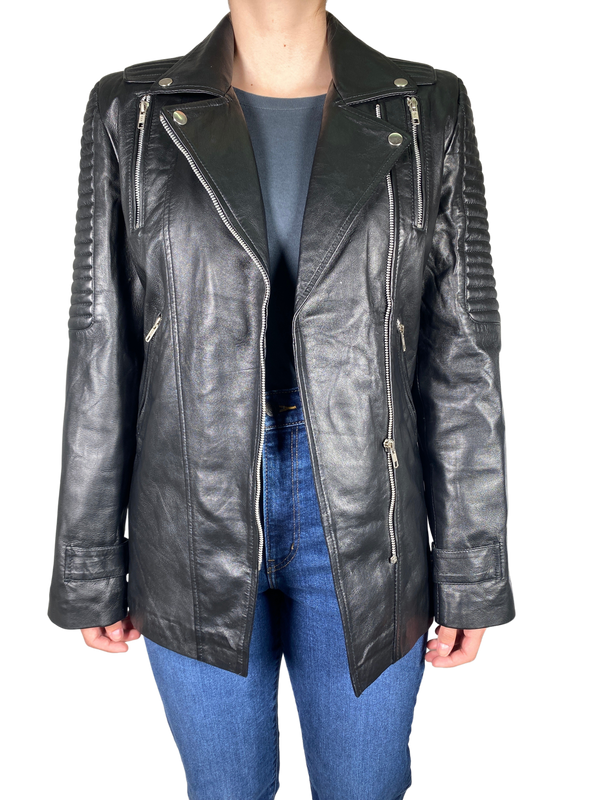 Chaqueta Cuero Negro