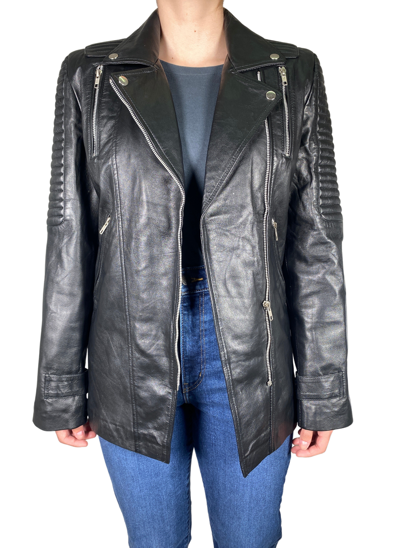 Chaqueta Cuero Negro