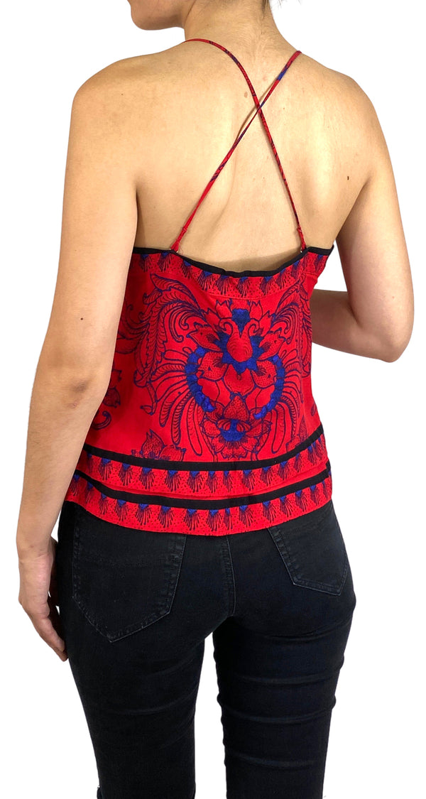 Top Rojo Flores