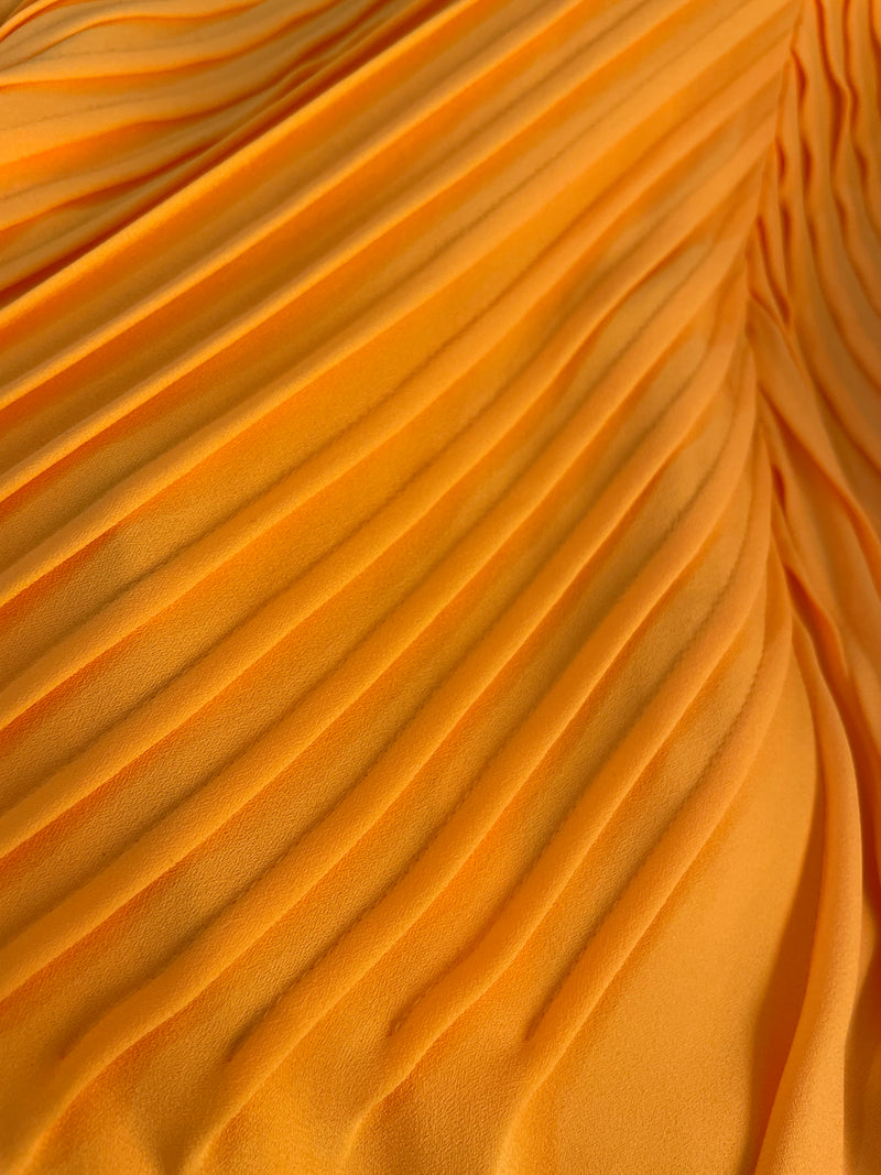 Vestido Naranjo Plisado