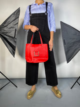 Cartera Roja de Cuero