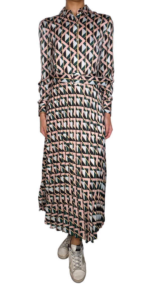 Vestido Plisado Multicolor