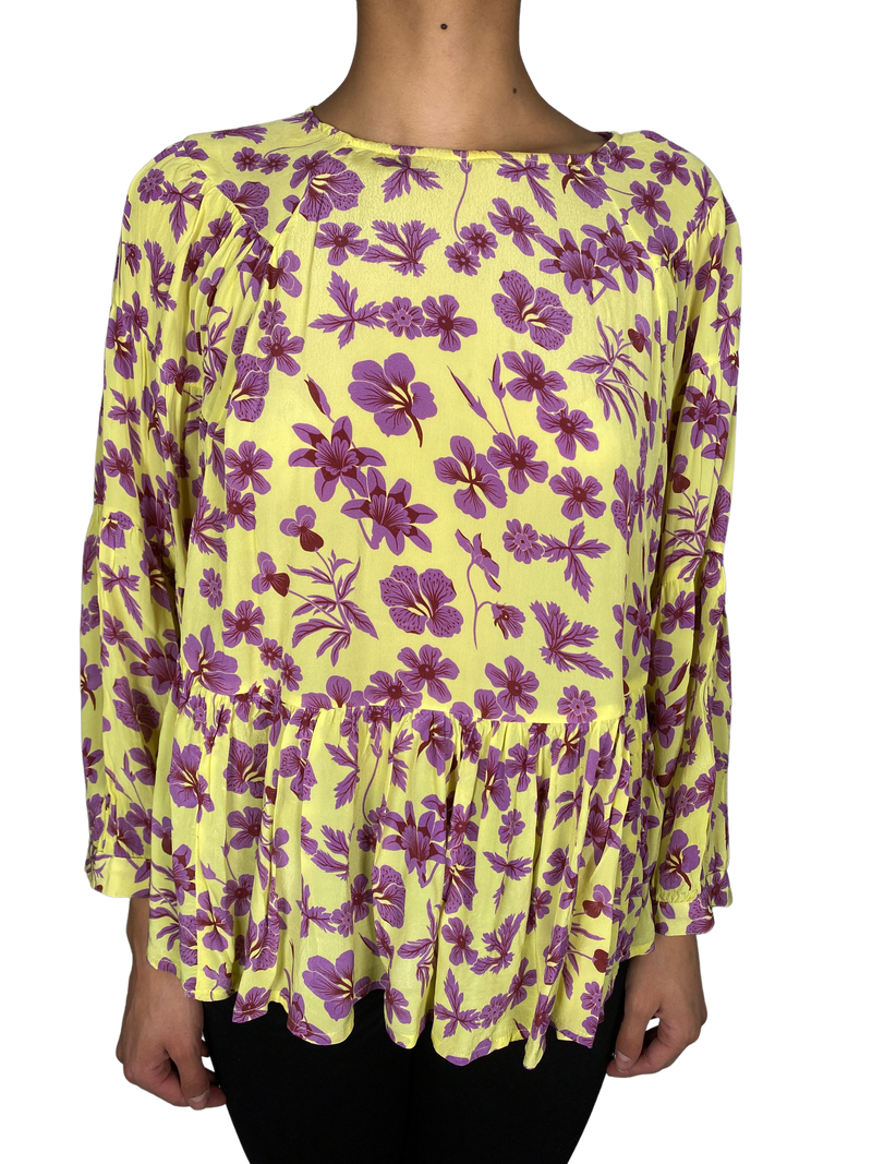 Blusa Amarilla Estampada